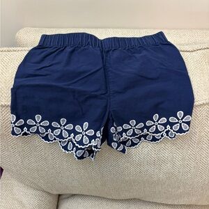 Old Navy Navy Blue Shorts with White Floral Eyelet Trim